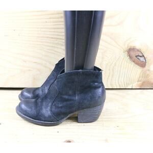 Born Boots Womens 8M Black Metallic Leather Michel Ankle Bootie Shoes